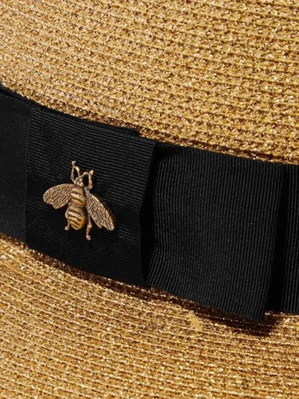 Gucci Gold Lame Bee Papier Hat